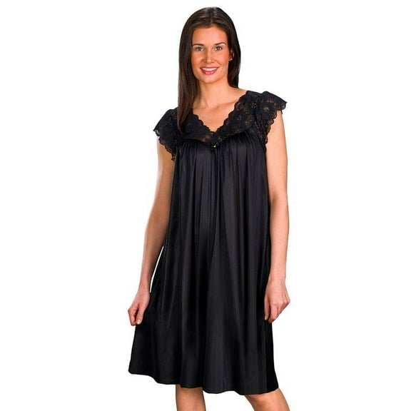 Women's Shadowline 36737X Plus Silhouette Gown (Black 2X)