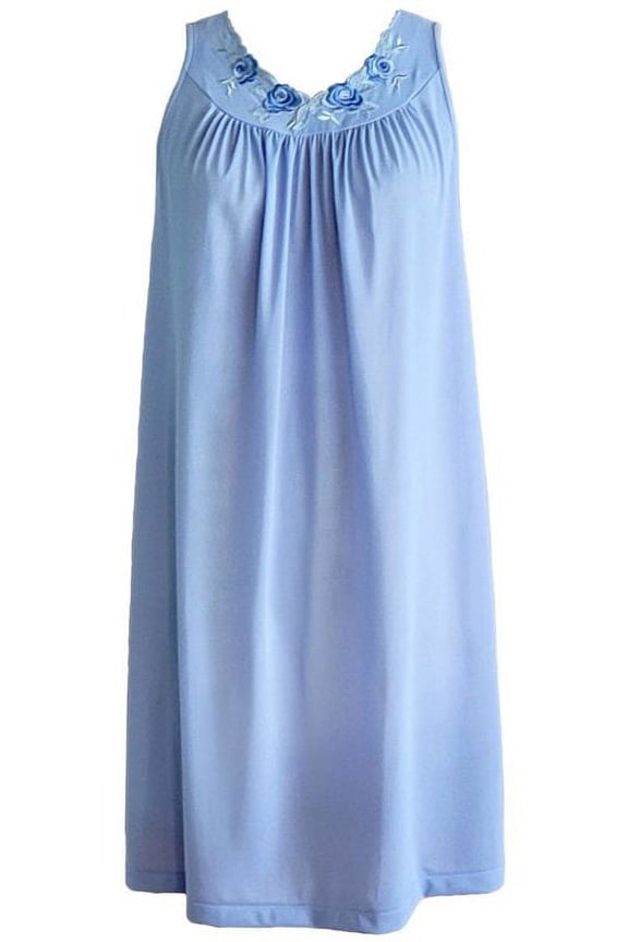 Women's Shadowline 37280 Petals 40 Inch Embroidery Gown (Lilac L)