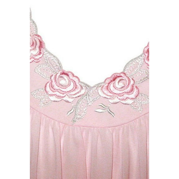 Women's Shadowline 37280X Plus Petals 40 Inch Embroidery Gown (Pink 2X)