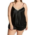 thumbnail image 1 of Women's Shadowline 4506X Plus Charming Satin Camisole and Tap Set (Black 3X), 1 of 2