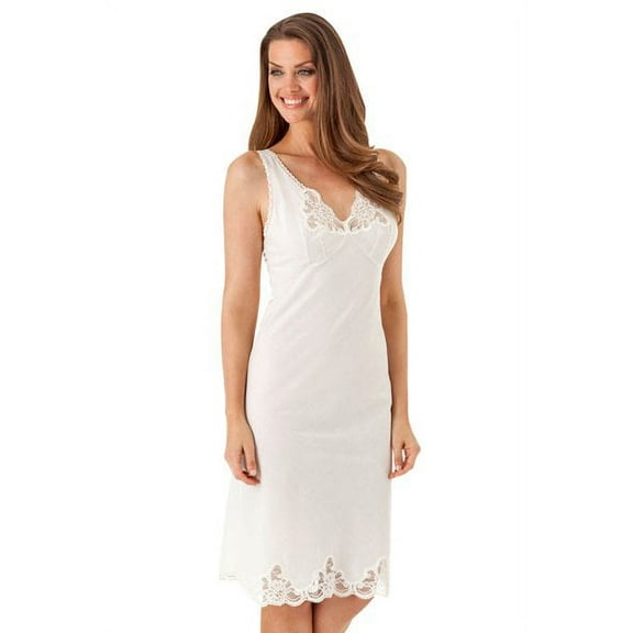 Women's Shadowline 4534 Cotton Batiste Full Slip (White 42)