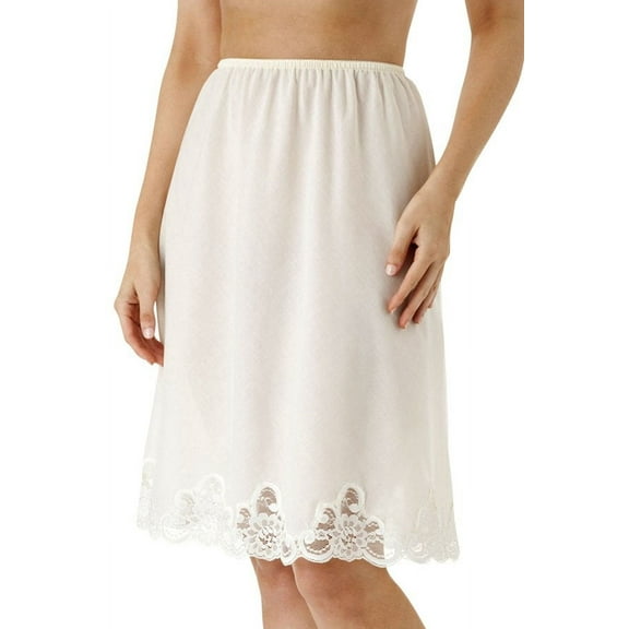 Women's Shadowline 4537 Cotton Batiste 23 Inch Half Slip (White M)