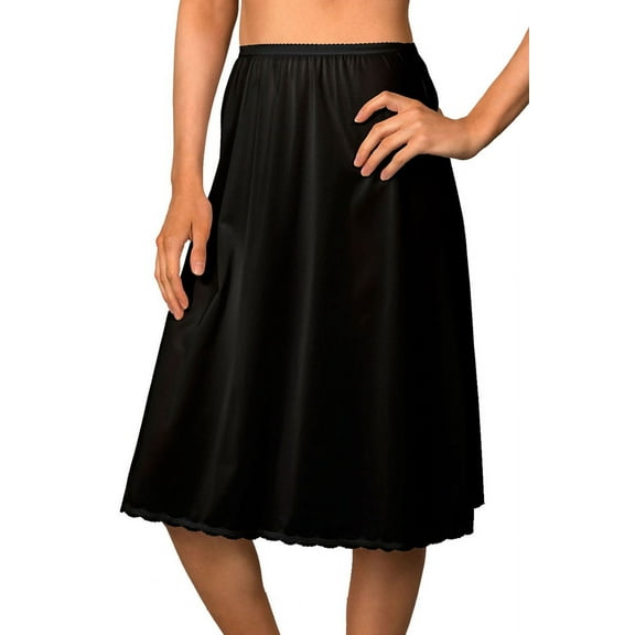 Women's Shadowline 4711628 Flare Half Slip 28 Inch (Black L)