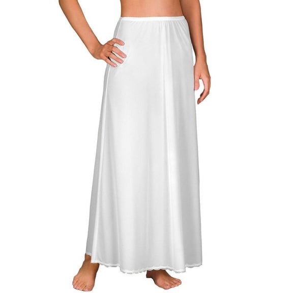 Women's Shadowline 4711638 38 Inch Long Flare Half Slip (White S)