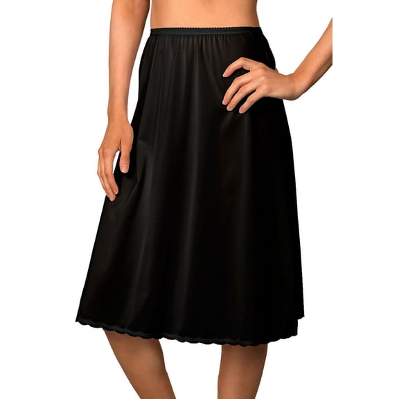 Women's Shadowline 471163X Plus Size 30 Inch Flare Half Slip (Black 1X)