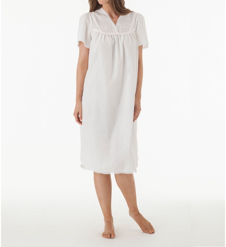Girl's Plus Size Nightgown for Summer Short Sleeve Lace Ruffle Trim Pajama  Dress Dark Purple L 