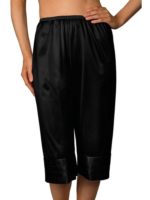 Women's Shadowline 6219X Plus Size Adjustable Length Culottes (Black 4X)