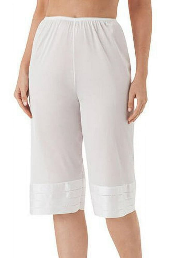Women's Shadowline 6219X Plus Size Adjustable Length Culottes (White 4X)
