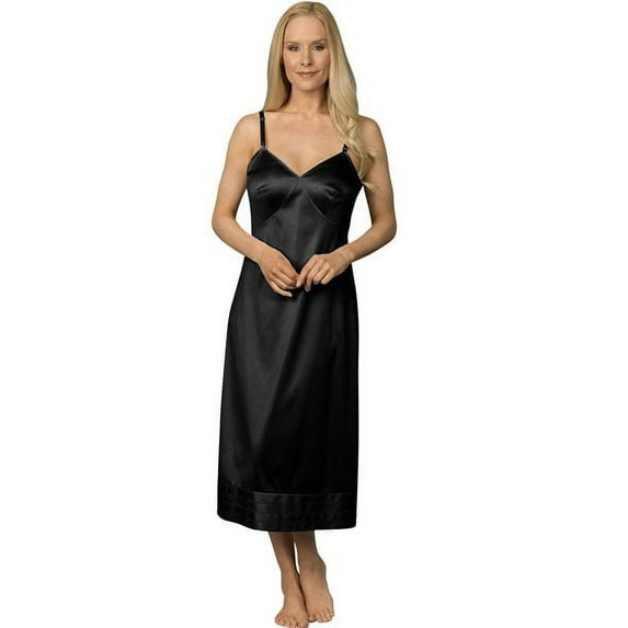 Women's Shadowline 6319 Adjustable Length Full Slip (Black 42)