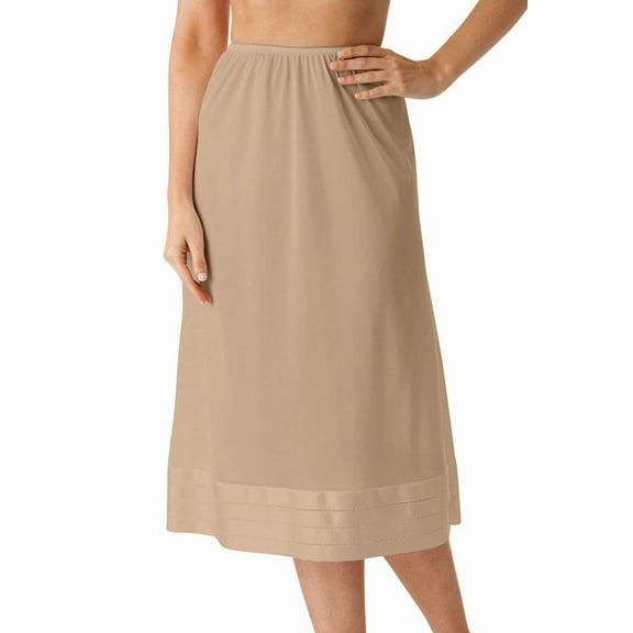 Women's Shadowline 6419X Plus Size Adjustable Length Half Slip (Black 1X)