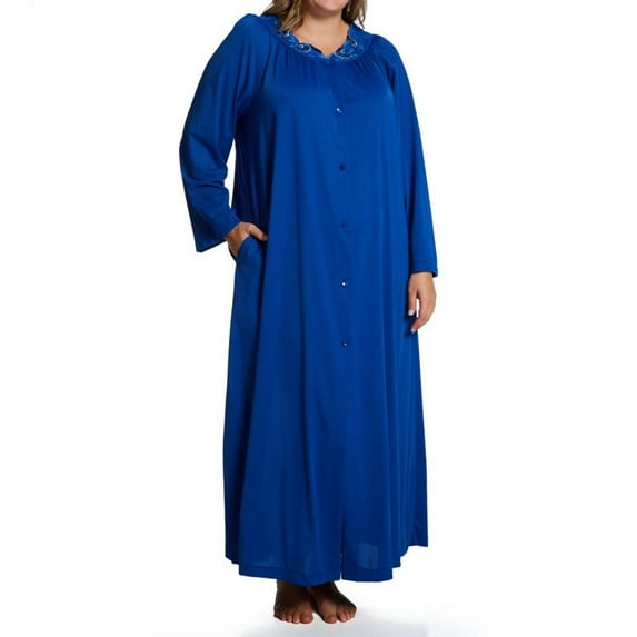 Women's Shadowline 71280X Plus Petals 54 Inch Coat (Navy 1X)