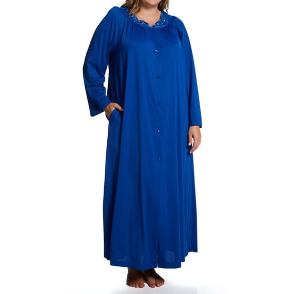 Women's Shadowline 71280X Plus Petals 54 Inch Coat (Navy 1X)