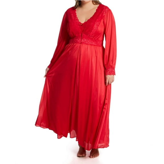 Women's Shadowline 71737X Plus Silhouette 54 Inch Coat (Red 1X)