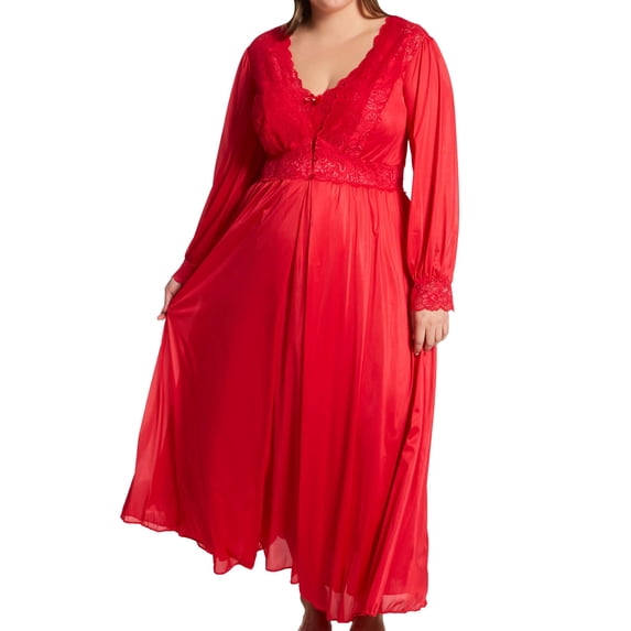 Women's Shadowline 71737X Plus Silhouette 54 Inch Coat (Red 2X)