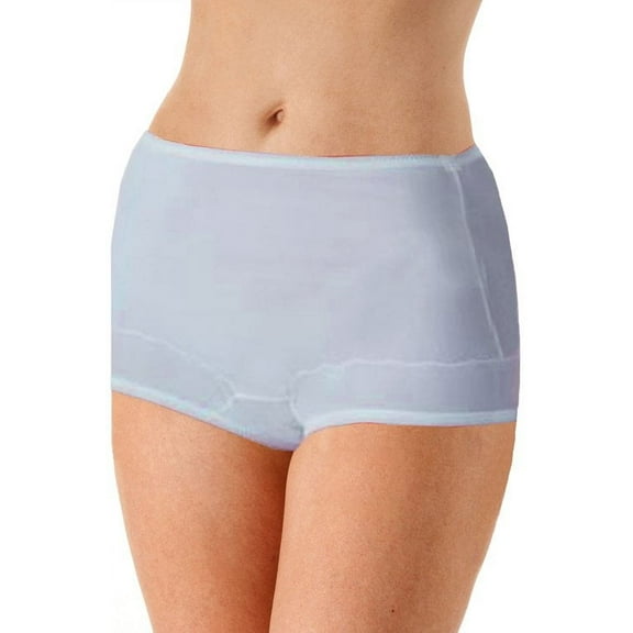 Women's Shadowline 719 Dixie Belle Scallop Trim Full Brief Panty - 3 Pack (Blue 12)