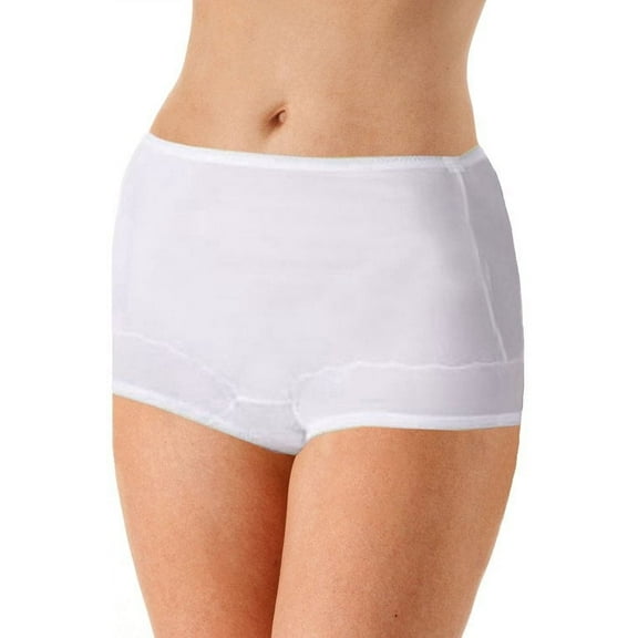 Women's Shadowline 719 Dixie Belle Scallop Trim Full Brief Panty - 3 Pack (White 12)