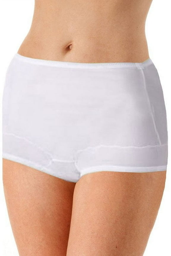 Women's Shadowline 719 Dixie Belle Scallop Trim Full Brief Panty - 3 Pack (White 7)