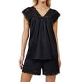 thumbnail image 1 of Women's Shadowline 74150 Twilight Nylon Tricot Short PJ Set (Black S), 1 of 3