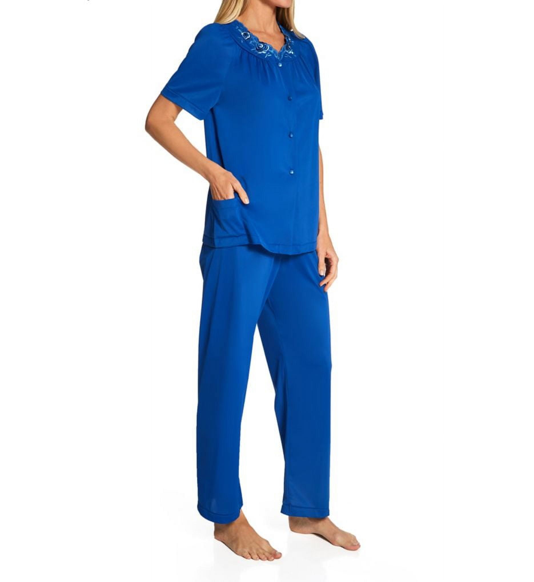 Women s Shadowline 76280 Petals Pajama Set turqouise M Walmart
