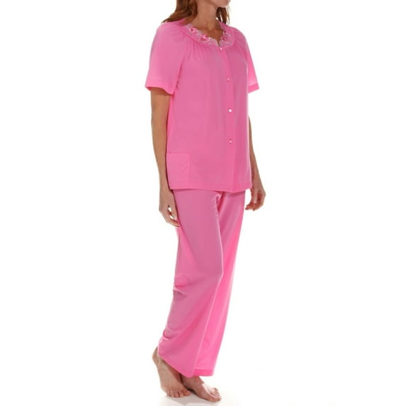 Women's Shadowline 76280 Petals Pajama Set (Rosy Pink L)