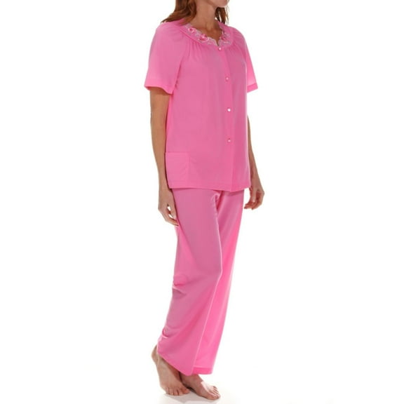 Women's Shadowline 76280 Petals Pajama Set (Rosy Pink S)