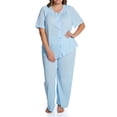 thumbnail image 1 of Women's Shadowline 76280X Plus Petals Pajama Set (Blue 2X), 1 of 3
