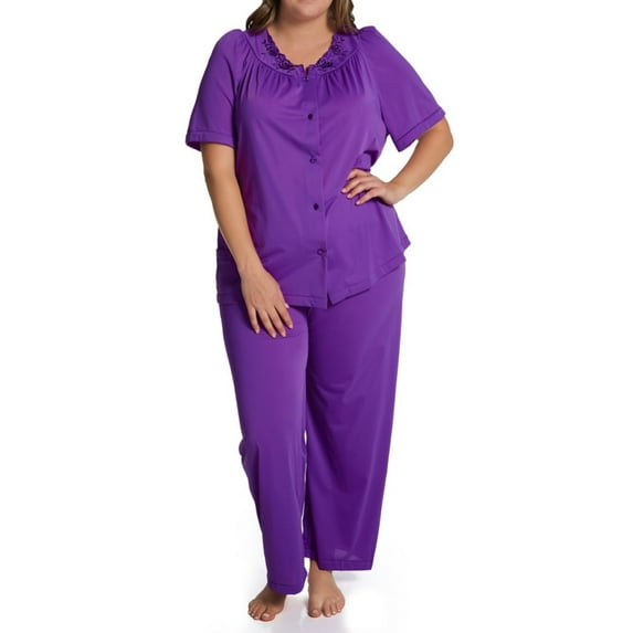 Women's Shadowline 76280X Plus Petals Pajama Set (Purple 2X)