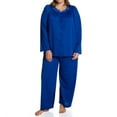 thumbnail image 1 of Women's Shadowline 76283X Plus Petals Long Sleeve Pajama Set (Navy 2X), 1 of 3