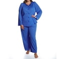 thumbnail image 1 of Women's Shadowline 76283X Plus Petals Long Sleeve Pajama Set (Sapphire 2X), 1 of 3