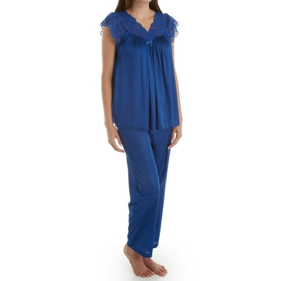 Women's Shadowline 76737 Silhouette Pajama (Navy 2X)