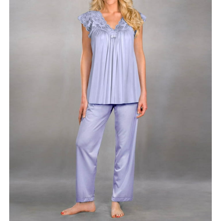 Women s Shadowline 76737 Silhouette Pajama Peri Frost 2X Walmart
