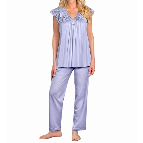 Women's Shadowline 76737 Silhouette Pajama (Peri Frost L)