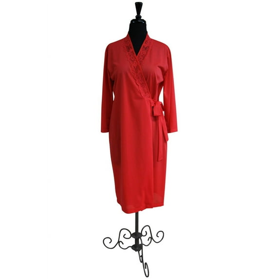 Women's Shadowline 77150 Twilight Wrap Robe (Red M)