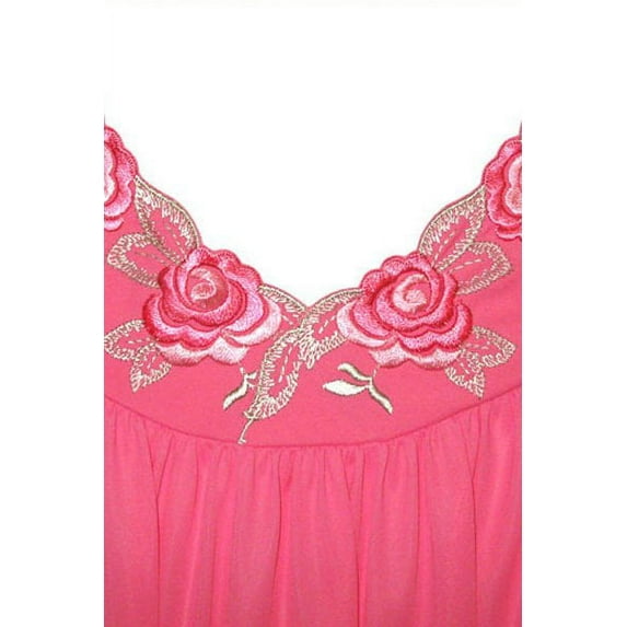 Women's Shadowline 77280 Petals Embroidered Yoke Coat (Rosy Pink L)
