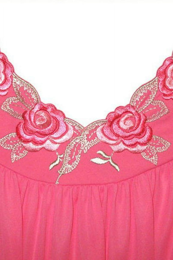 Women's Shadowline 77280 Petals Embroidered Yoke Coat (Rosy Pink L)