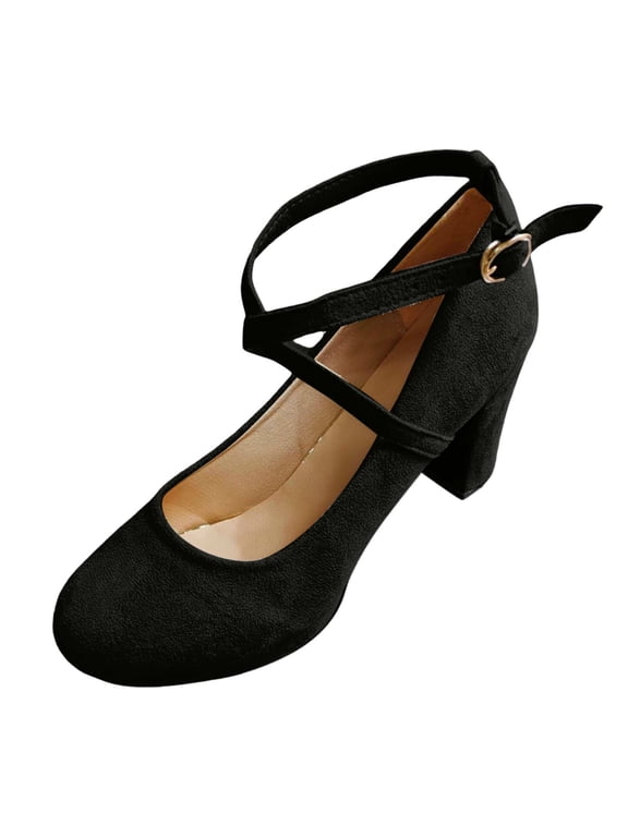 Women's Shallow Mouth High Heels Platform for Spring and Fall Comfortable Thick Heel Dress Shoes