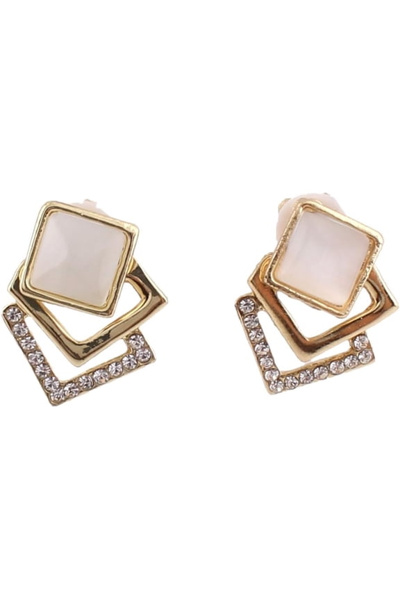 Women's Shape Stone Rhinestone Clip on Earrings Non Piercing Elegant Ear Clip