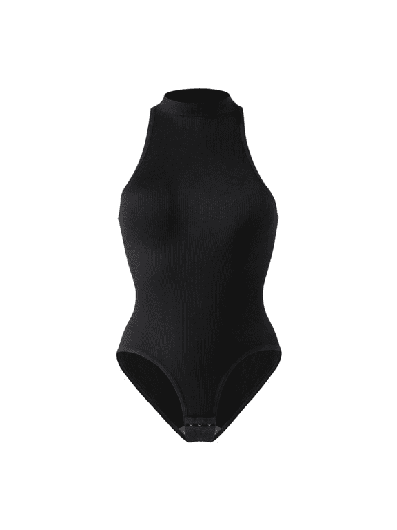Women’s Shapewear Bodysuit 3 Pack Tummy Control Seamless Body Shaper High Neck Sleeveless Sculpting Stretch