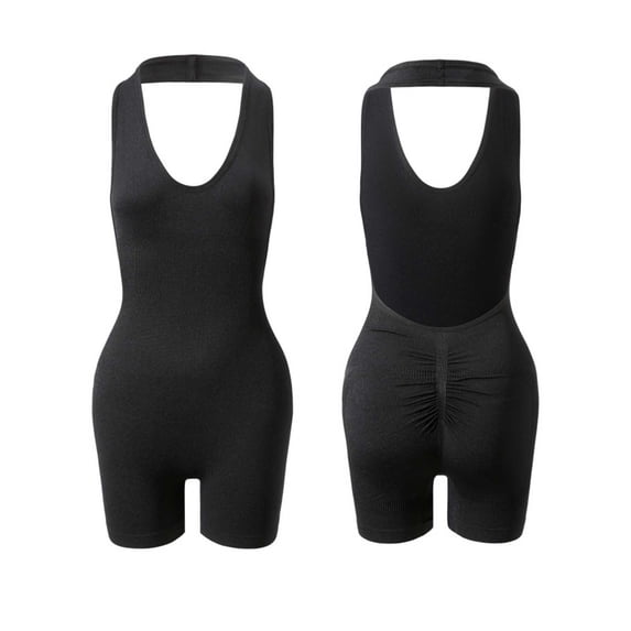 SELONE Women's Shapewear Bodysuits Keyhole Back Wrap Neck Waist Cincher Shaping Butt Lift Boyshort 1 Piece Comfortable