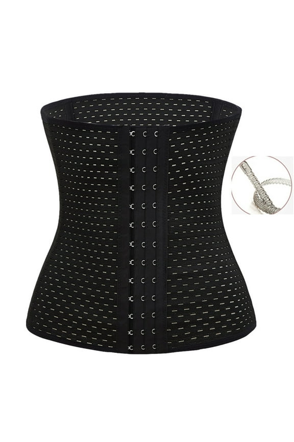 Women's Shapewear Breathable Waist Tummy Girdle Belt Sport Body Shaper Trainer Control Corset,Black Women's Shapers M