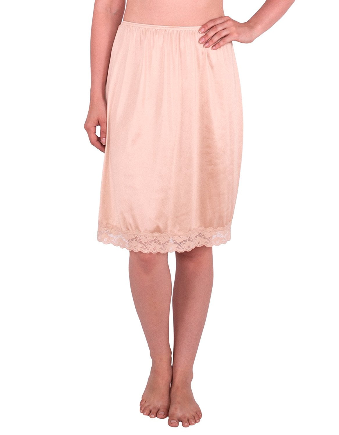 Women's Shapewear Half Slip Anti-Static White Under Dress Skirt - Medium