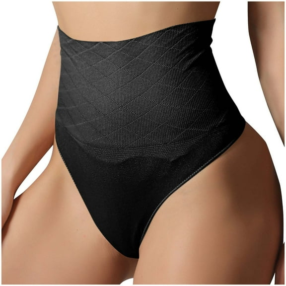Women's Shapewear Pants with Tight Belly Seamless Body Lifting Buttocks Exposed High Waisted Pants T-Shaped Inside Pants Underwear Briefs Seamless Panties for Women Black M