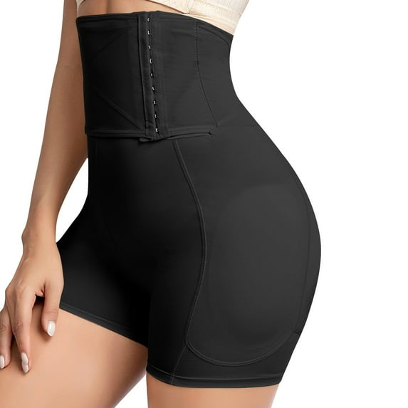 Women's Shapewear Shorts Hip Pads Body Shaper Tummy Butt Lifter High Waist Hip with Butt Pads Lifting Panties Womens Sequin Pants Black S