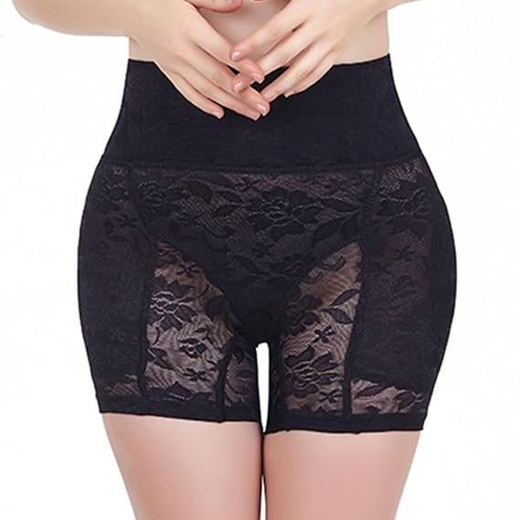 Women's Shapewear Shorts Hip Pads High Waisted Butt Lifter Slimming Underwear Panties Wedding Padded Butt Lifting Firm(Black L)