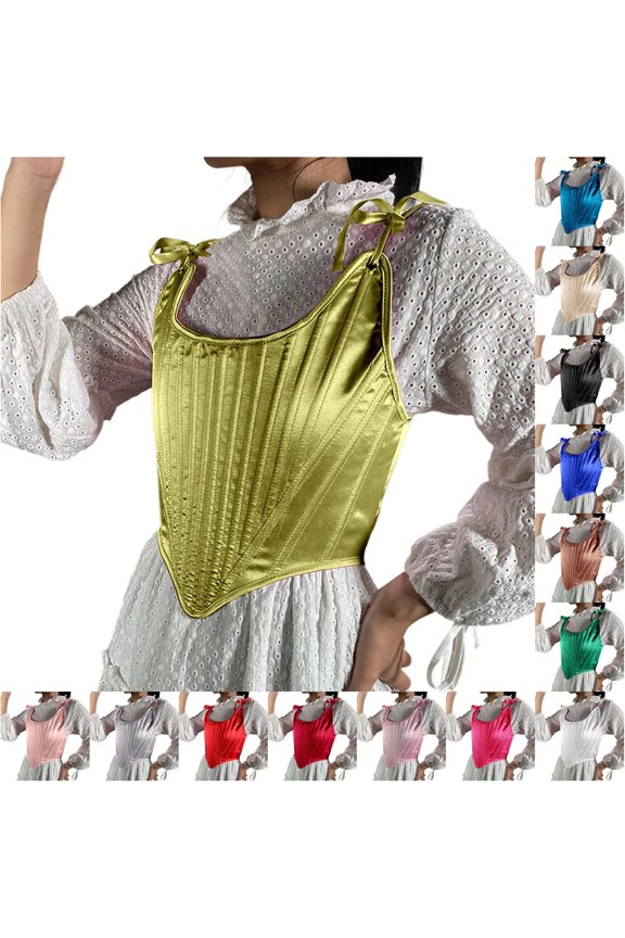 Women's Shapewear Waist Defining Shapewear Corset Top for Everyday Wear Sweetheart Neckline Overbust Bustier with Zipper Floral Boned Design Versatile Style All Seasons Comfort Leisure Gold,XXXL