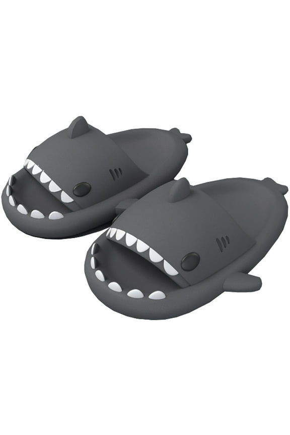 Women's Shark Slippers Men Summer House Pillow Sandals Indoor and Outdoor Kids Bedroom Open Toe Animal Cute Non-slip Cloud Shower Spa Shoes