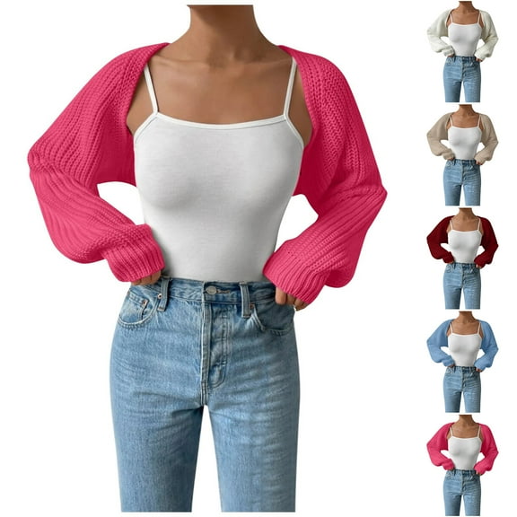 Women's Shawl Cardigan Sweater Long Sleeve Solid Color Fashion Top for Fall and Winter Style, Perfect for Holiday Gatherings and Layering, Soft and Versatile,Pink,M