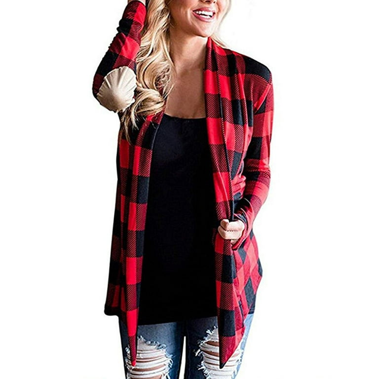 Elbow Patch Grid Lapel Cardigan Jacket Elbow Patch Grid Lapel Cardigan Jacket