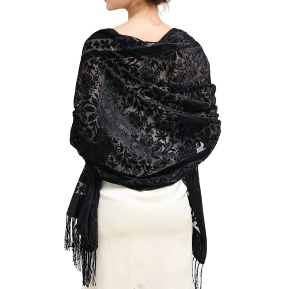 Women's Shawl Evening Dress Fringed Shoulder Wrap Traditional Chinese Kerchief