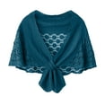 thumbnail image 1 of Women's Shawl Knitted Poncho Cape Scarf Pashmina Shawls Wraps Blue One Size, 1 of 3